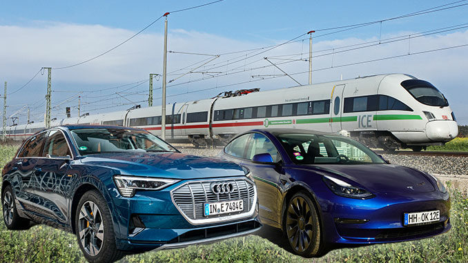 Tesla, Audi oder die Deutsche Bahn | Fotos: Deutsche Bahn AG / 163 Grad